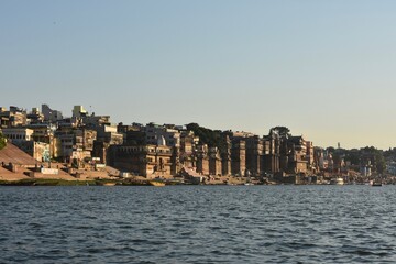 Panoramic view of Varanasi Ghats