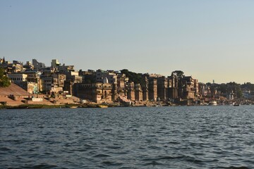 Panoramic view of Varanasi Ghats