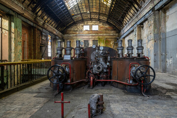 Old epic legendary historic brick abandoned power plant in Silesia, Poland