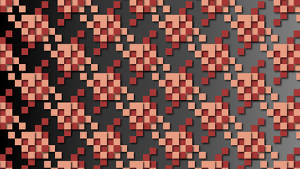 Fototapeta premium Vegetables palette colored geometrical shape pattern background with decorative ornamental bright illustrations / Desktop, wallpaper, texture, decoration