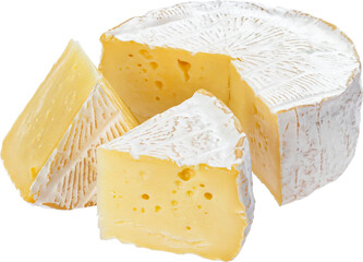 Camembert cheese isolated - obrazy, fototapety, plakaty