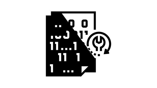 ransomware recovery services line icon animation