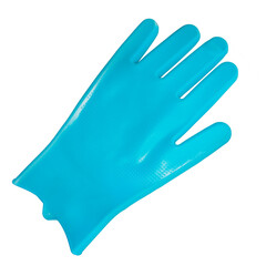 Silicone gloves on the transparent background
