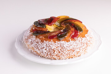 Rosca de reyes, king cake, glazed fruit, Provencal Galette des rois