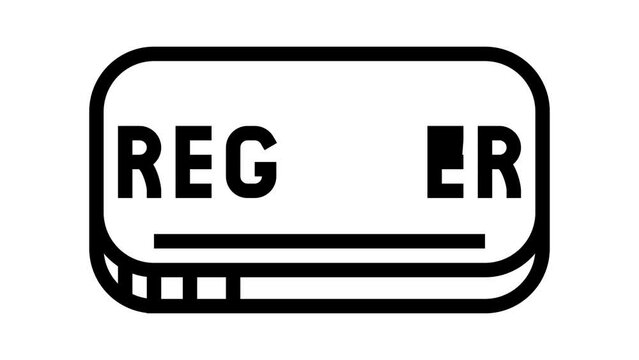 button registration line icon animation