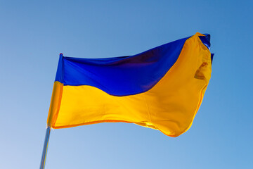 patriotic flag of ukraine. ukraininan flag symbol of patriotism. patriotic ukrainian flag of ukraine