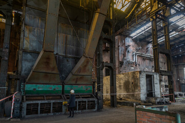 Fototapeta na wymiar Old epic legendary historic brick abandoned power plant in Silesia, Poland