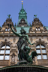 Fototapeta na wymiar statue of saint in Hamburg