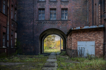 Plakat Old epic legendary historic brick abandoned power plant in Silesia, Poland