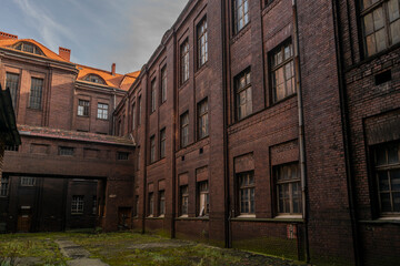 Old epic legendary historic brick abandoned power plant in Silesia, Poland