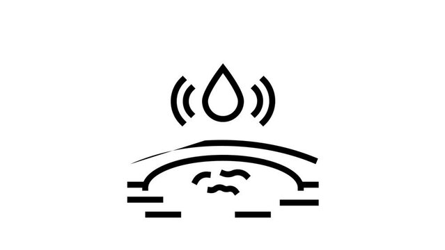 swelling health medical problem line icon animation