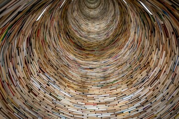 Famous Book Tunnel at the Municipal Library of Prague
