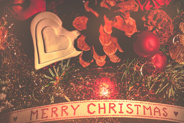 Merry Christmas decoration with text in english