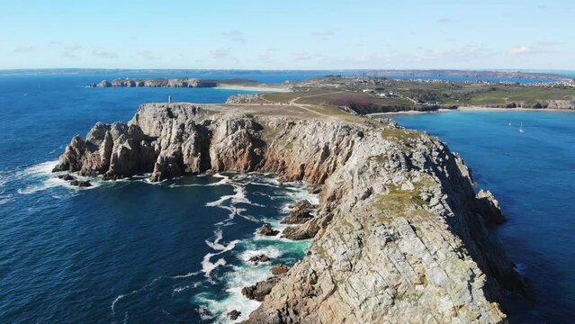 Scenic view of Crozon peninsula, one of the most popular tourist destinations in Brittany, France