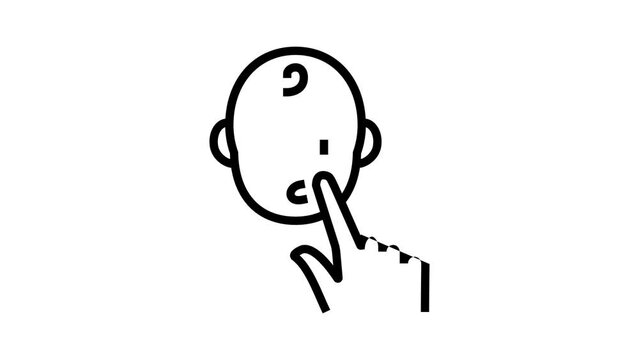 rooting reflex line icon animation