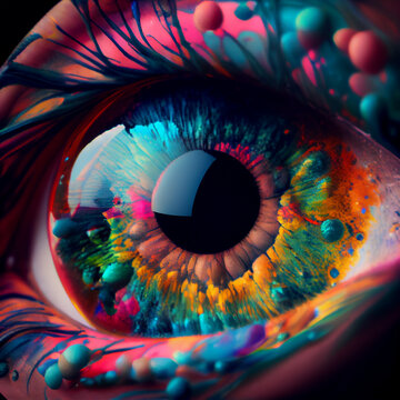 Close up of Human Eye Iris , Very Intense and Colorful © Anna Hoychuk