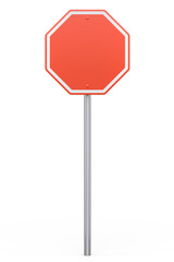 Road traffic signs on pole isolated on white background.
