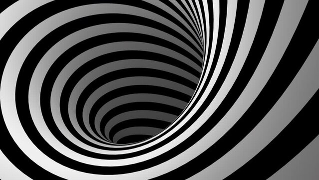 Twisting Striped Hypnotic Tunnel Loop