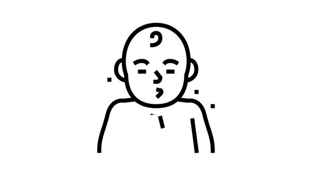 sneeze reflex line icon animation