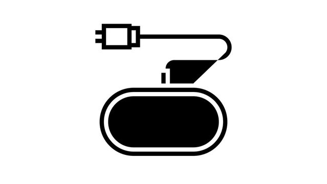 wireless charging pad line icon animation