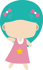 Cartoon cute boy and girl character