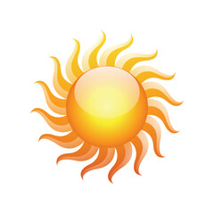 Curvy and Glossy Yellow Sun Icon