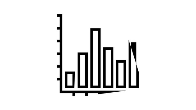 bar graph line icon animation