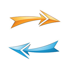 Glossy Refresh Arrows in Blue and Yellow Colors