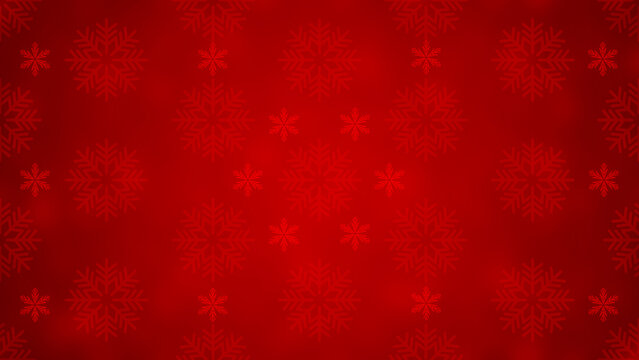 Christmas design - winter red background with snowflakes.