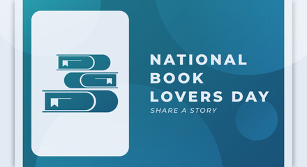 Happy National Book Lovers Day August Celebration Vector Design Illustration. Template for Background, Poster, Banner, Advertising, Greeting Card or Print Design Element