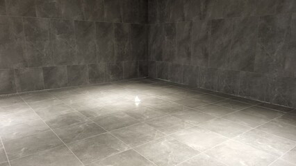 Space of shadow background made by light on concrete gray floor