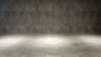 Space of shadow background made by light on concrete gray floor