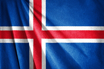 Iceland flag on towel surface illustration