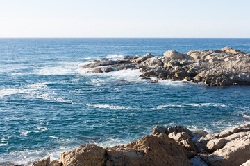 Fototapeta na wymiar Rocks in the sea, Catalan Costa Brava, Mediterranean Sea
