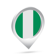 Nigeria flag 3d pin icon