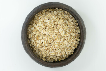 Tigela de Aveia Vista do Topo Isolado