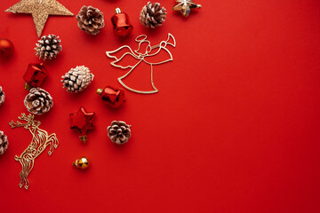 Fototapeta na wymiar Close up view of Christmas decoration, Christmas mood background 