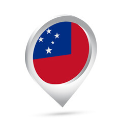 Samoa flag 3d pin icon