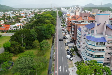 View over the noble city of Jurere near Florianopolis, state Santa Catarina, Brazil. Chic and...