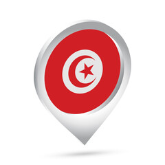 Tunisia flag 3d pin icon