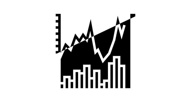 stock chart line icon animation
