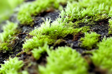 close up of green moss on the stone