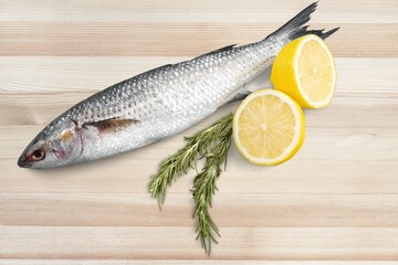 Tasty fresh fish, health food concept.