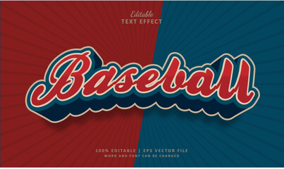 Baseball editable text effect style vintage