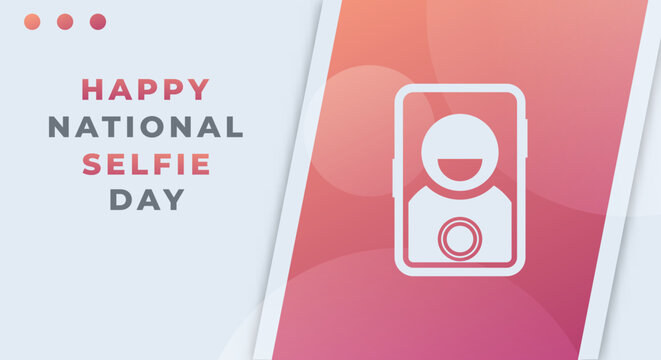 Happy National Selfie Day June Celebration Vector Design Illustration. Template for Background, Poster, Banner, Advertising, Greeting Card or Print Design Element - Powered by Adobe