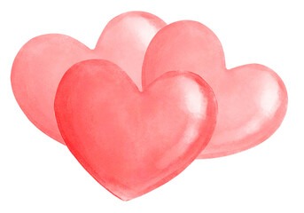Fototapeta premium cute sweet Hearts watercolour hand drawing