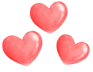 cute sweet Hearts watercolour hand drawing