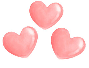 cute sweet Hearts watercolour hand drawing