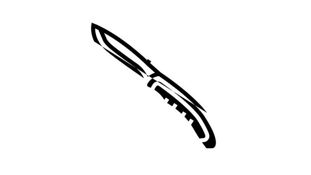 knife tool repair line icon animation