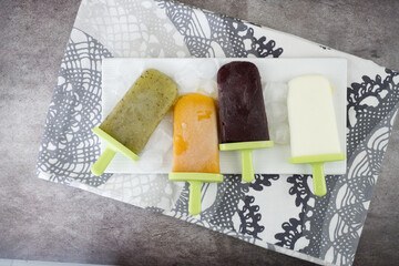 fresh homemade ice creams and fruit popsicles